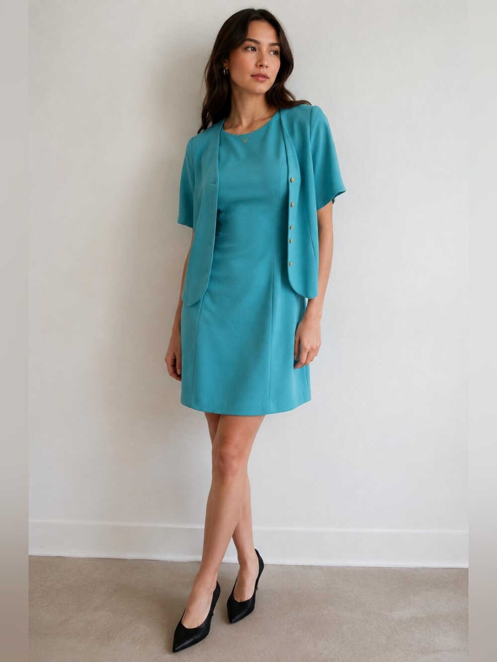 Vintage Petite Studio Canada 2 Piece Dress & Jacket Set